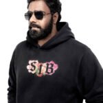 savage bloom oversized black hoodie(unisex)