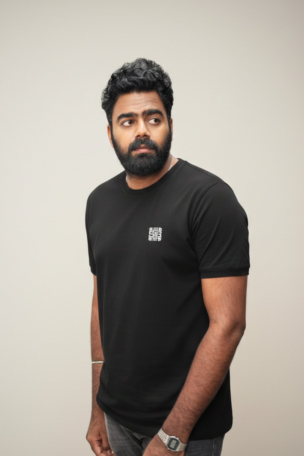 men's 240 gsm oversized black t shirt