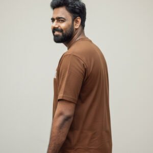 men's 240 gsm oversized brown t shirt