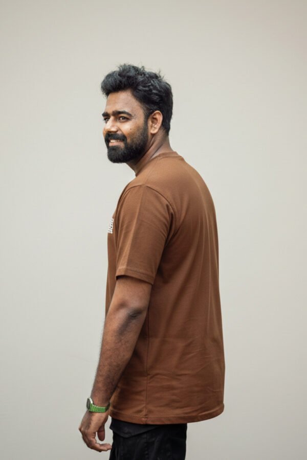 men's 240 gsm oversized brown t shirt