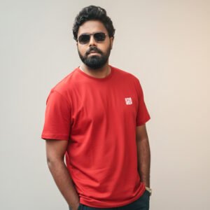 men's 240 gsm oversized red t shirt