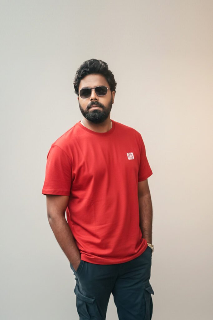 men's 240 gsm oversized red t shirt