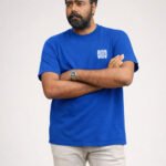 men's 240 gsm oversized royal blue t shirt